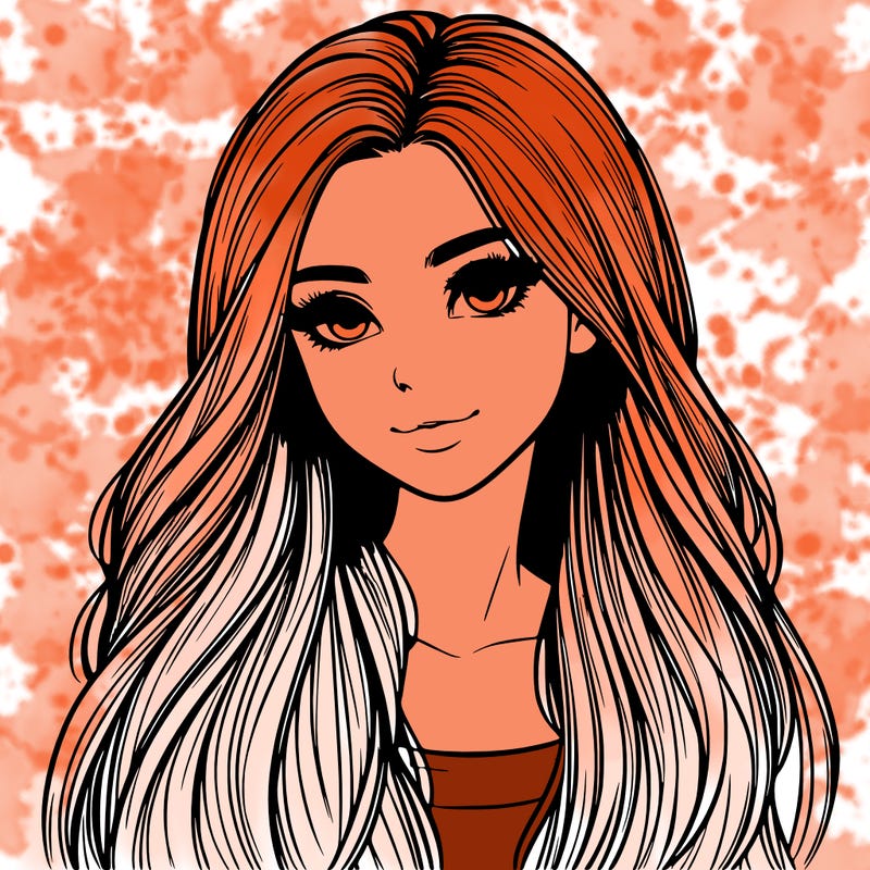 realistic girl with long hair