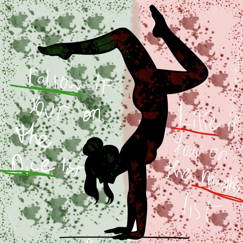 a woman doing a handstand