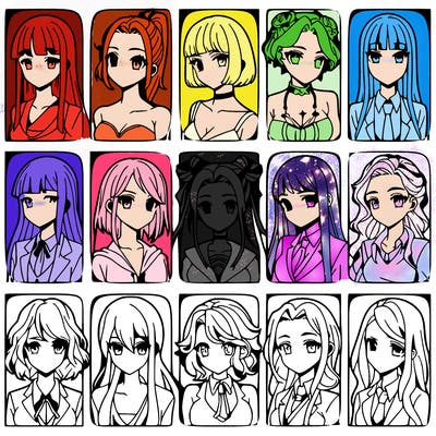 girls that look diffrent anime