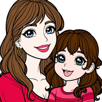 mom and her daughter realistic