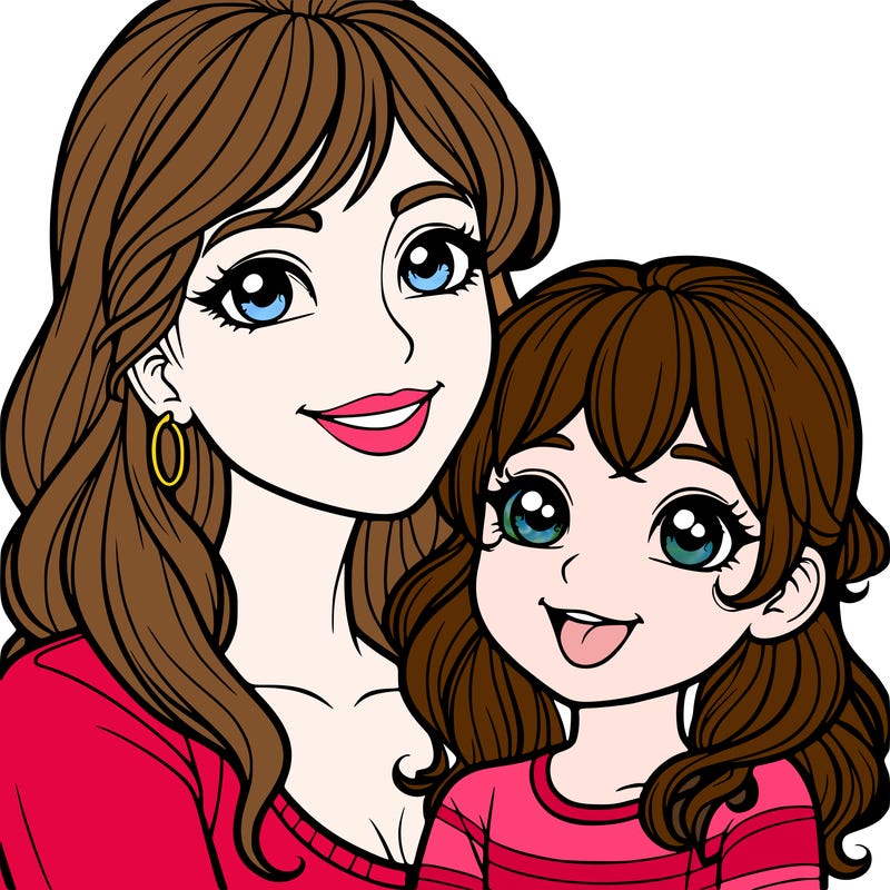 mom and her daughter realistic