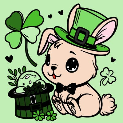 st. patrick's day, bunny.