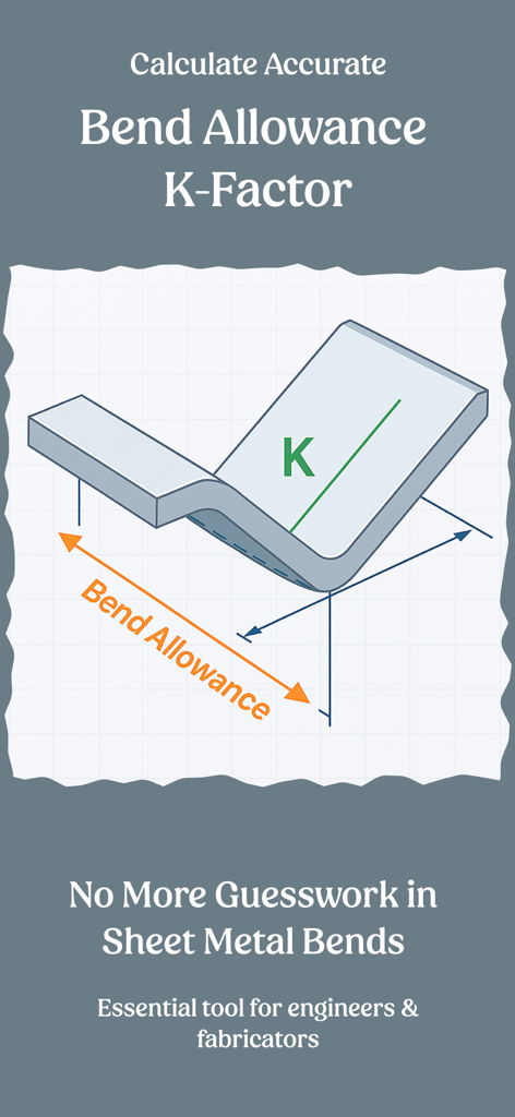 K - factor for bend allowance - 板金エンジニアリングの曲げしろとKファクターを示す技術図