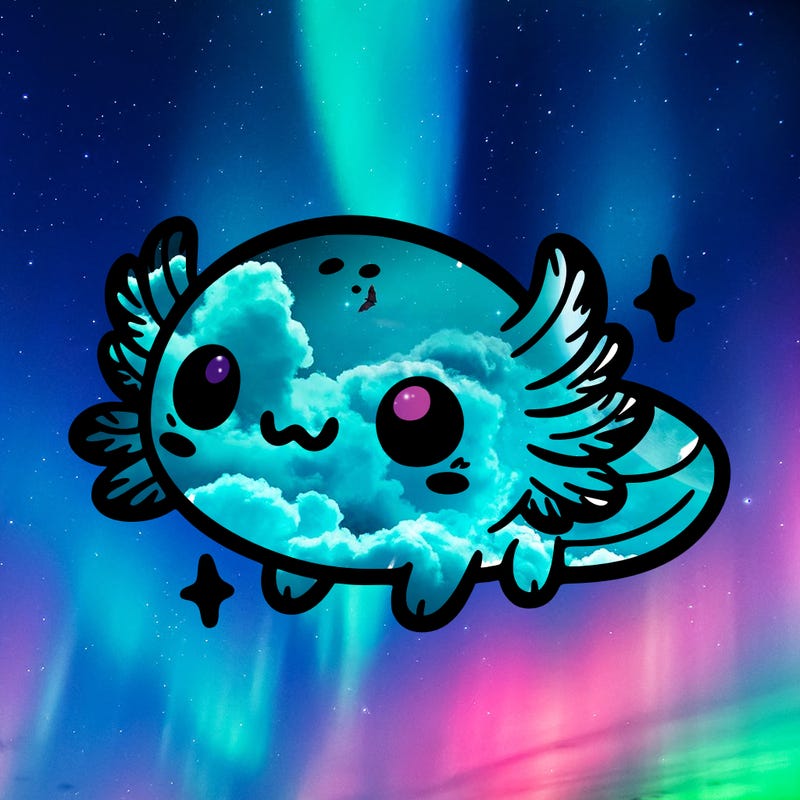 cute easy baby axolotl