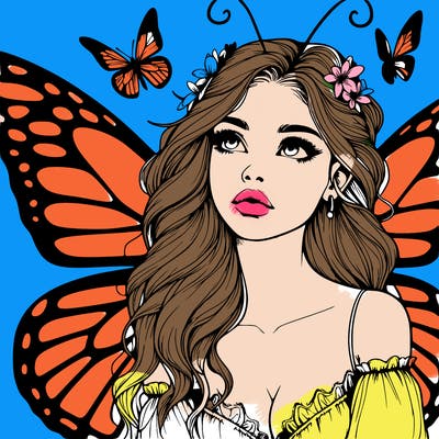 butterfly fairy realistic girl