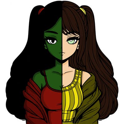 realistic girl split