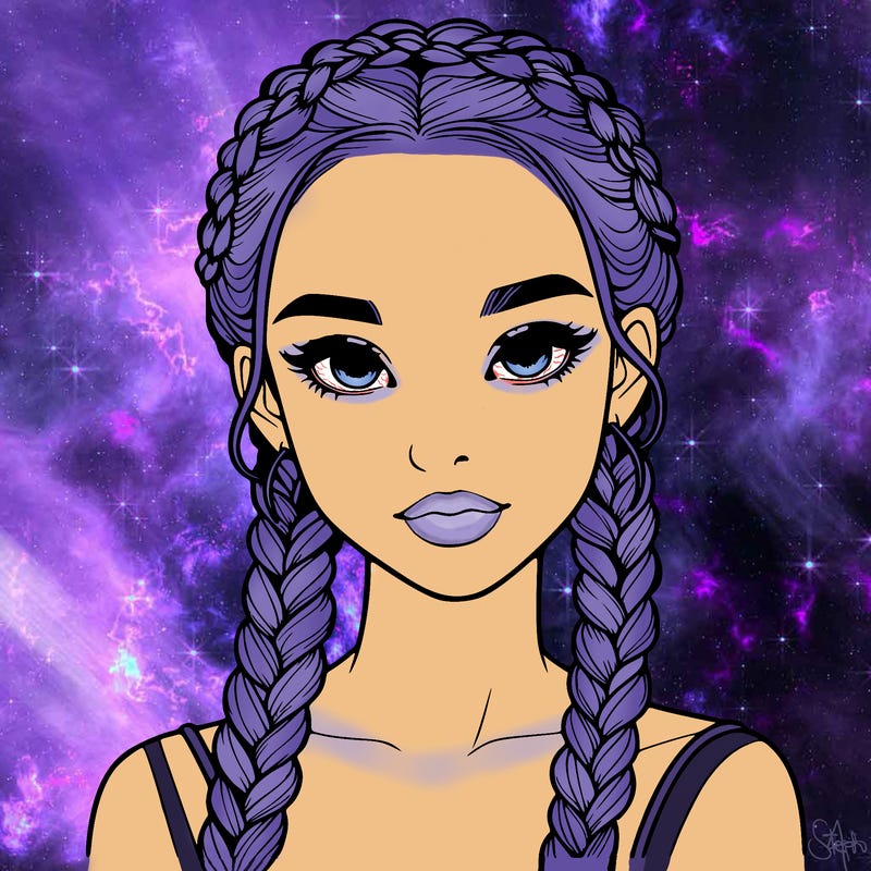 realistic girl with braids