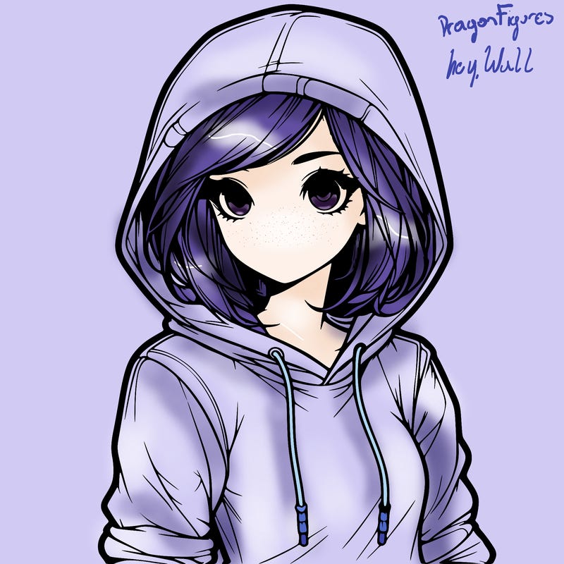 realistic girl with hoodie
