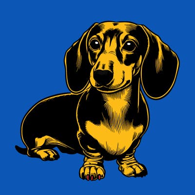 realistic short hair dachshund
