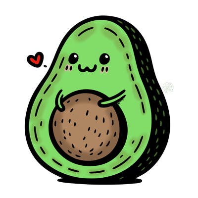 an avocado hugging an avocado