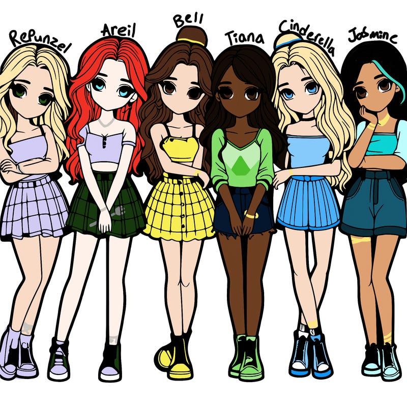 a group of girls realistic