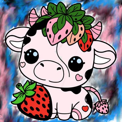 cute strawberry cow
