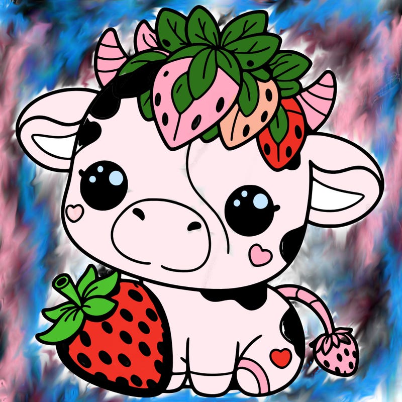 cute strawberry cow