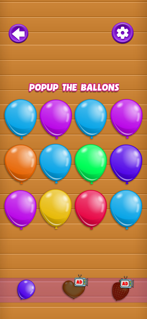 Colorful balloon popping mini game for stress relief and ASMR sensory satisfaction