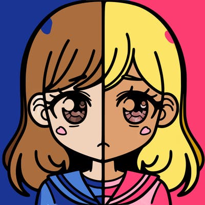 a split of a girl