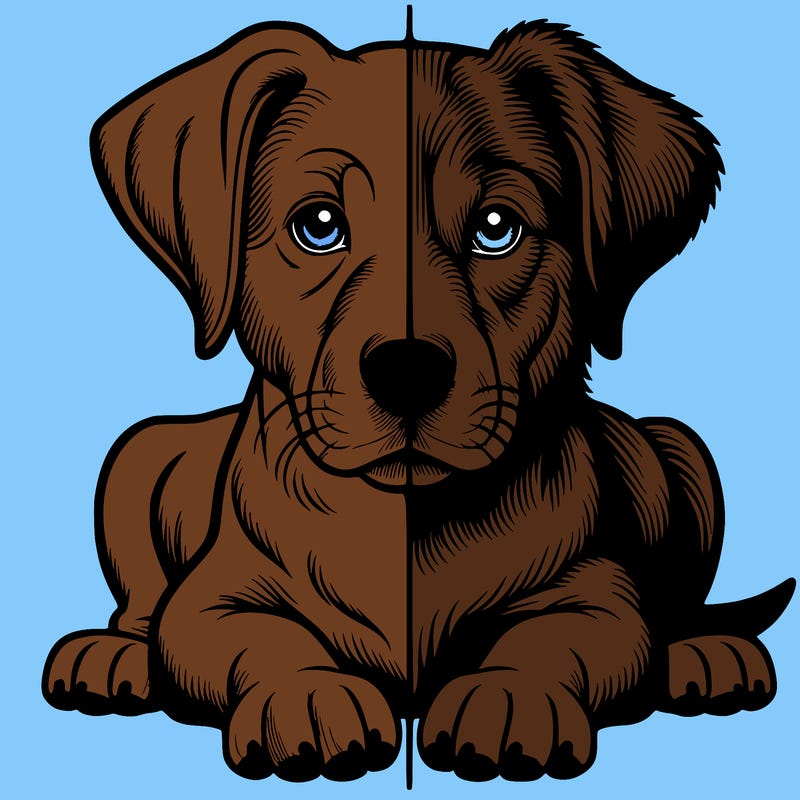 realistic dog split picture