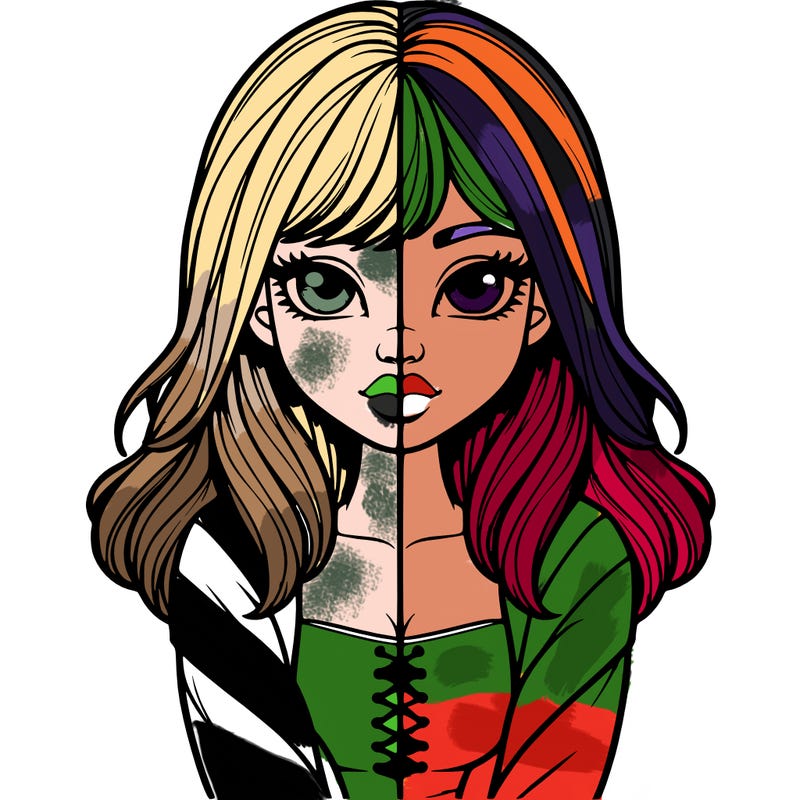 realistic girl split