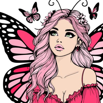 butterfly fairy realistic girl