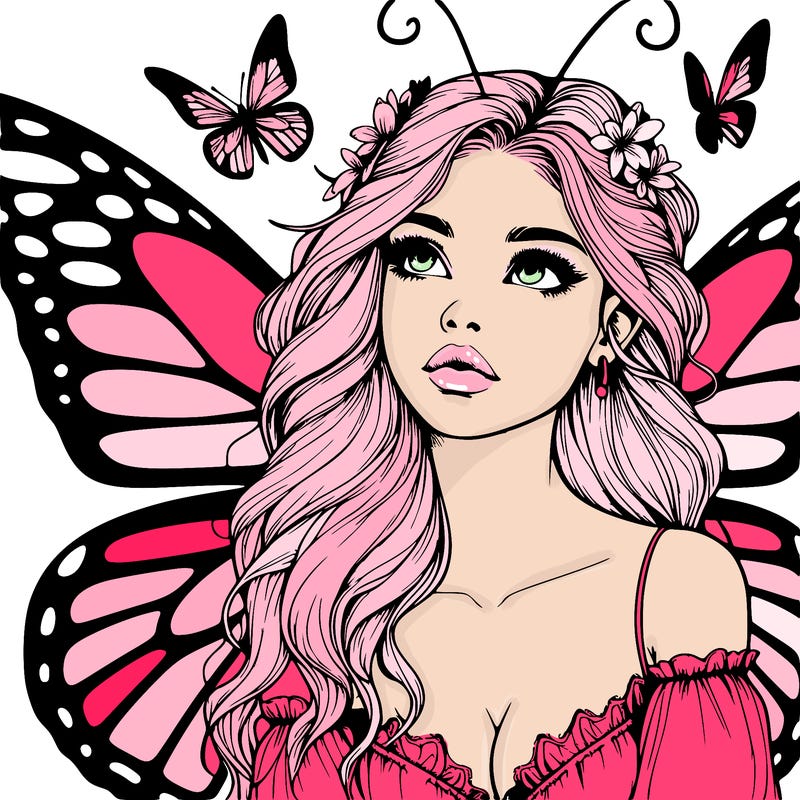 butterfly fairy realistic girl
