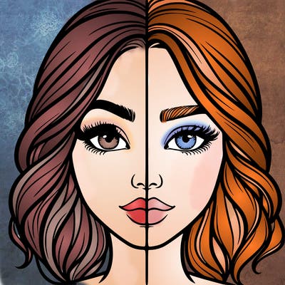 realistic girl split half