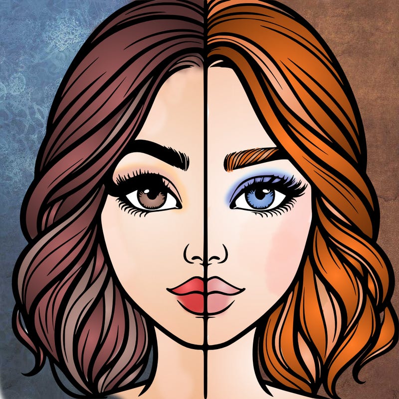 realistic girl split half