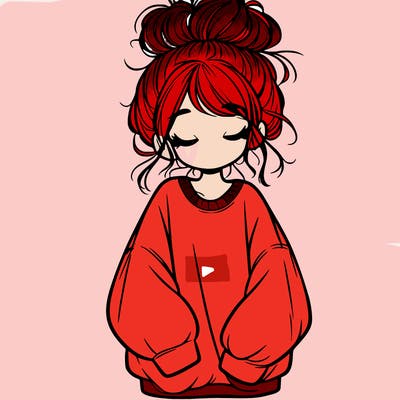 girl with baggy sweatshirt and messy bun