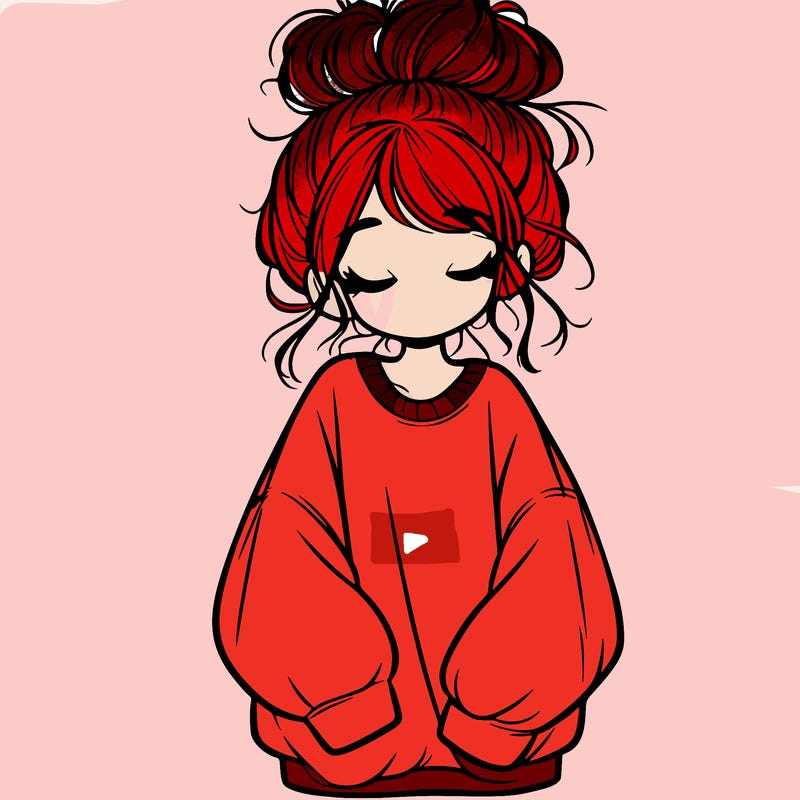 girl with baggy sweatshirt and messy bun