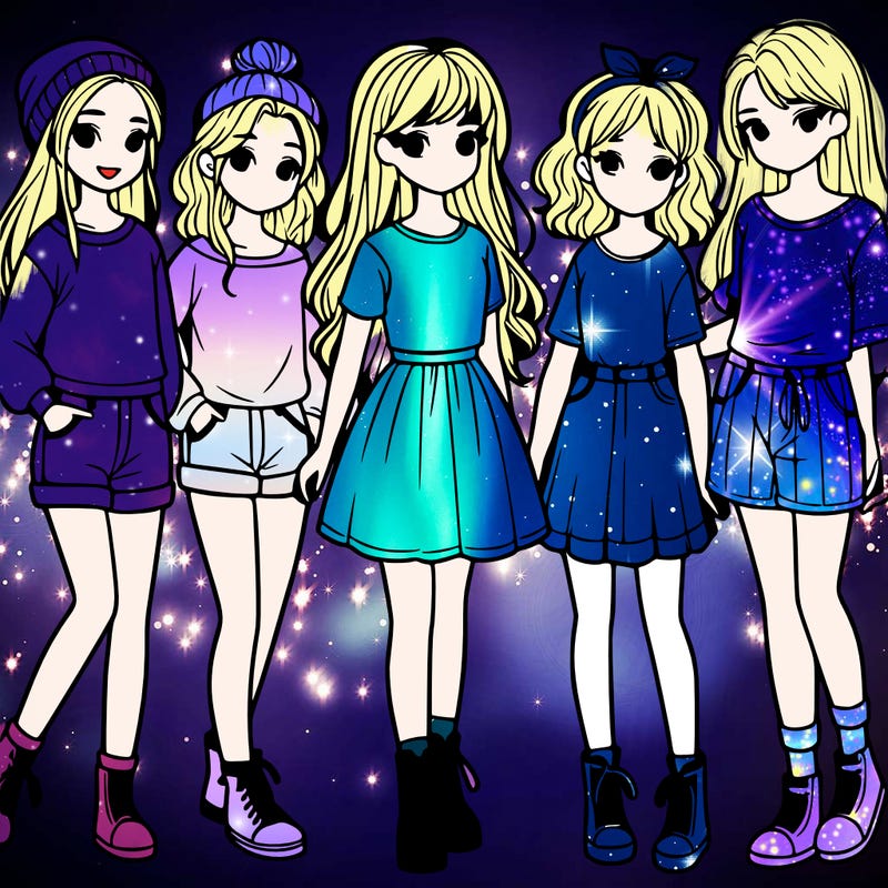 a group of five girls