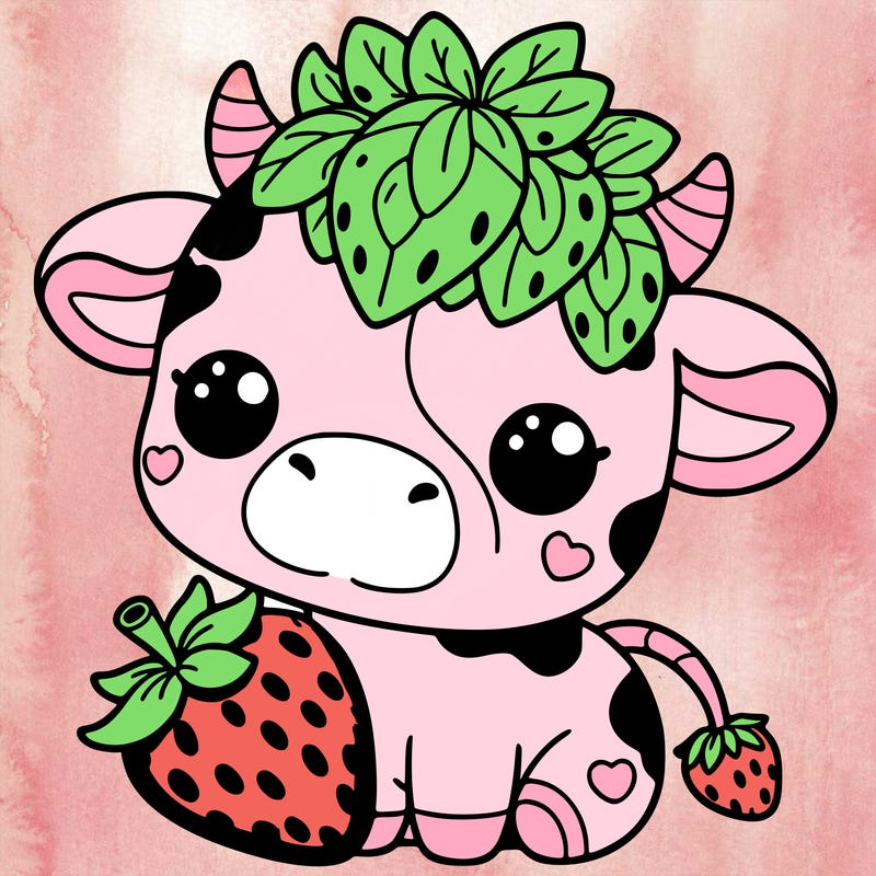 cute strawberry cow