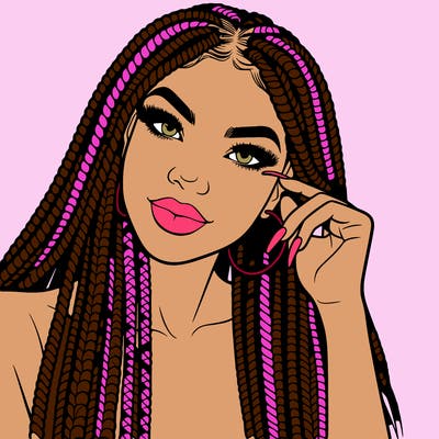 beautiful woman with box braids