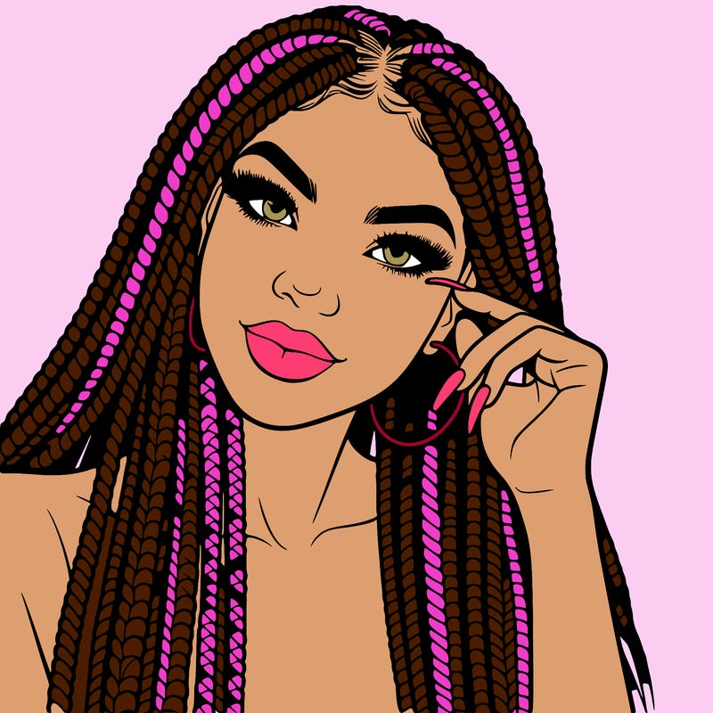 beautiful woman with box braids