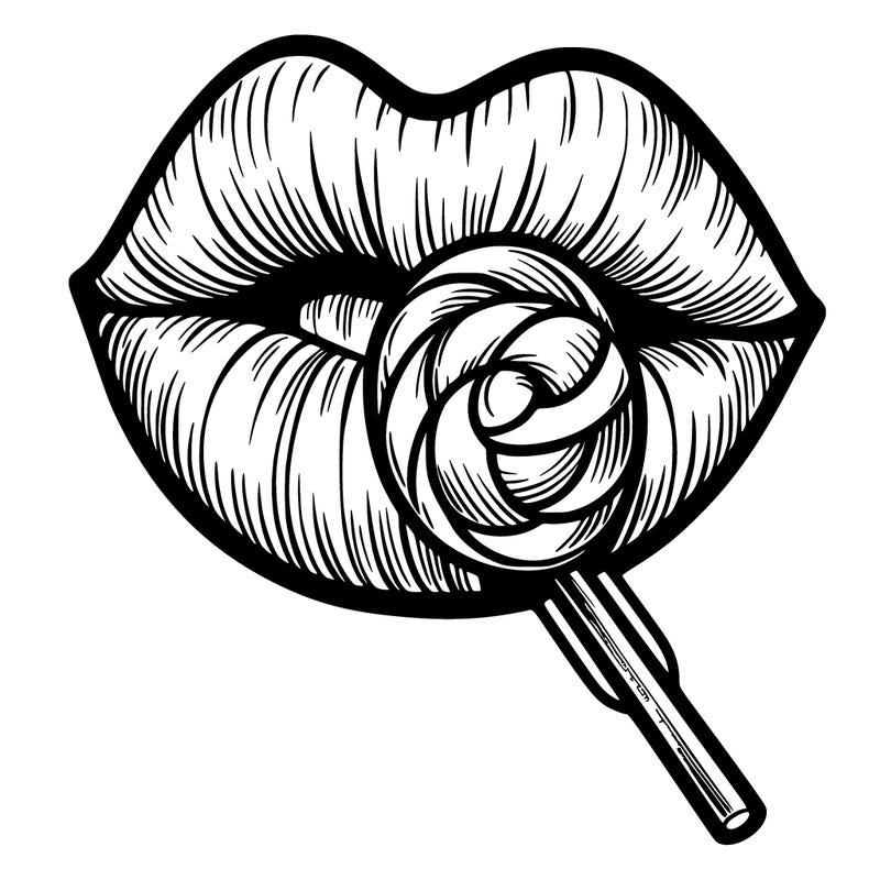lips with a lollipop