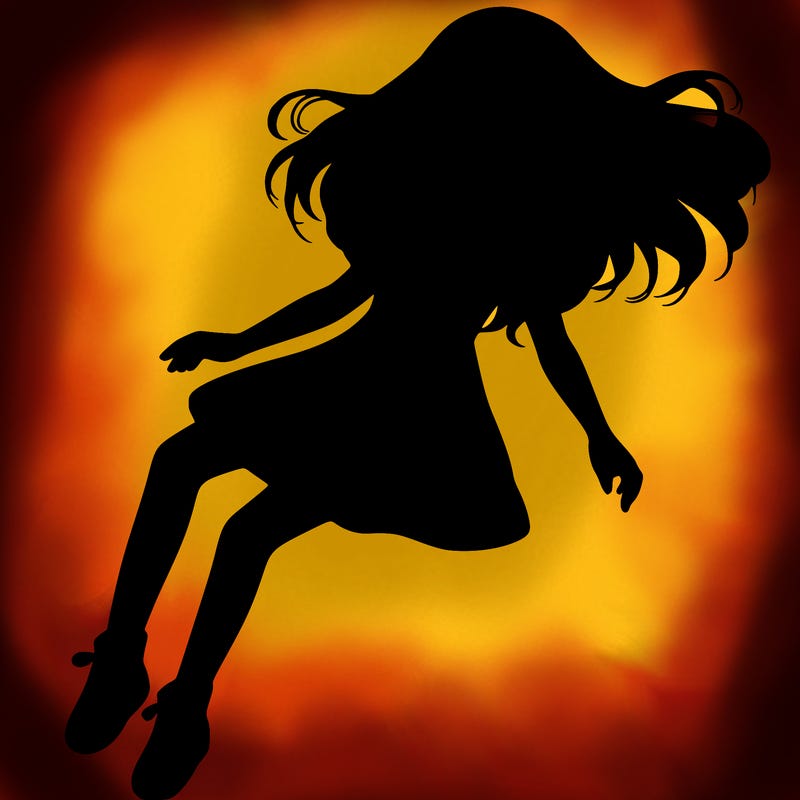 realistic girl floating