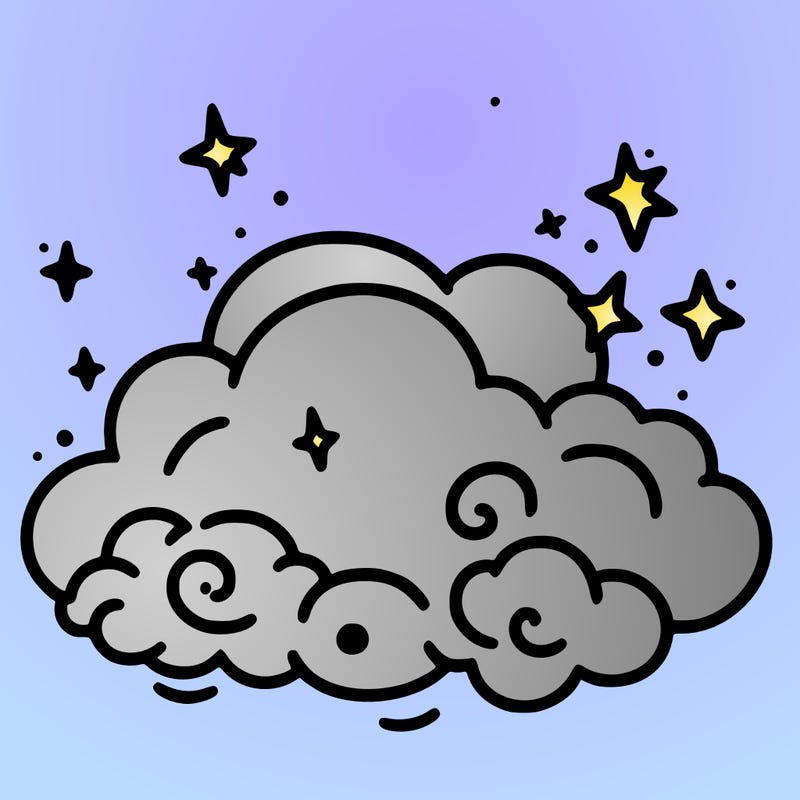 pink starry cloud sky