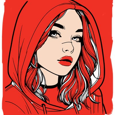 realistic girl with hood on