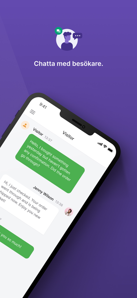 ImBox Online - Interfaz de la aplicación móvil ImBox Online mostrando una conversación de chat en vivo entre un cliente y un agente de soporte en un iPhone