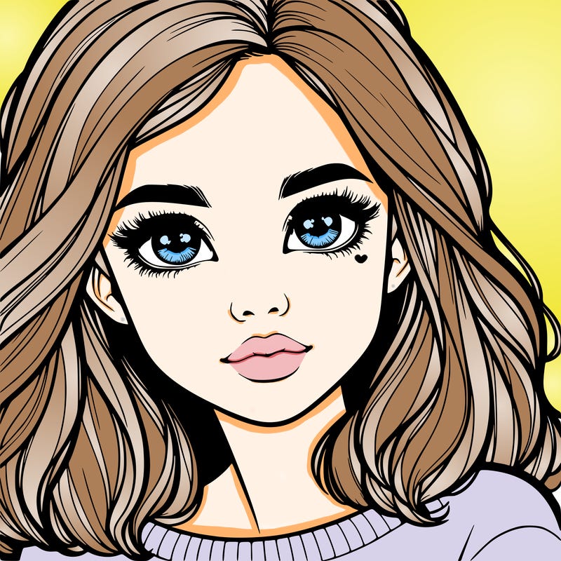 realistic girl whith cute eyes