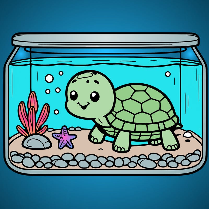 turtle in turtle tank