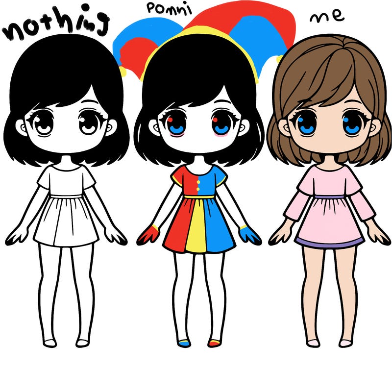 edensworld7 dark brown, short hair human legs, and human arms girl