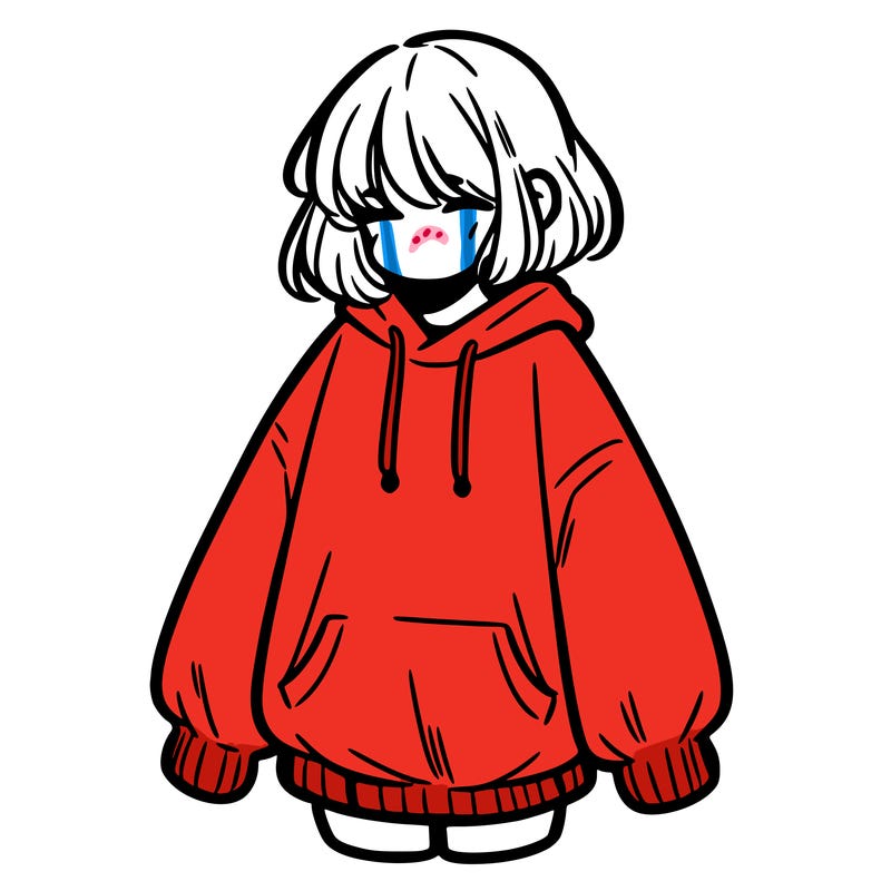 girl in baggy sweat shirt