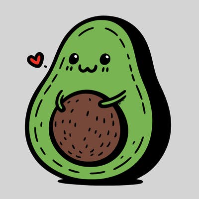 an avocado hugging an avocado