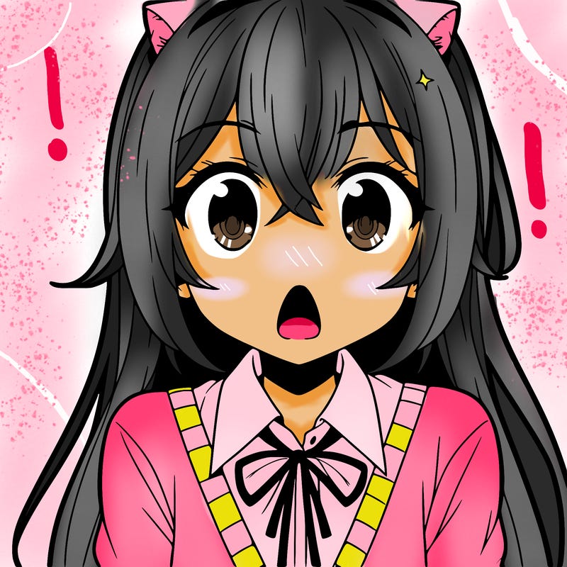 surprised anime girl