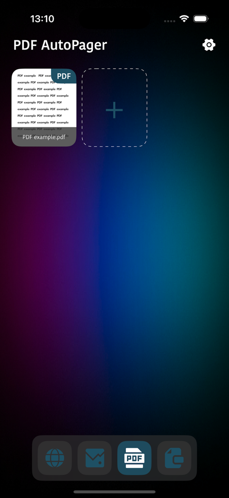 Auto Clicker - Auto Click Pro - Oberfläche der Auto Clicker App mit der Funktion PDF AutoPager und einer Dokumentenbibliothek für automatisches Scrollen