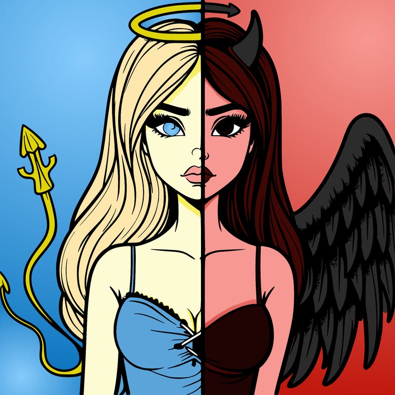 devil vs angel realistic girl