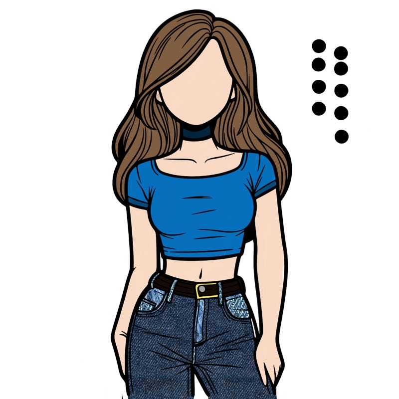 girl with a crop top and jeans