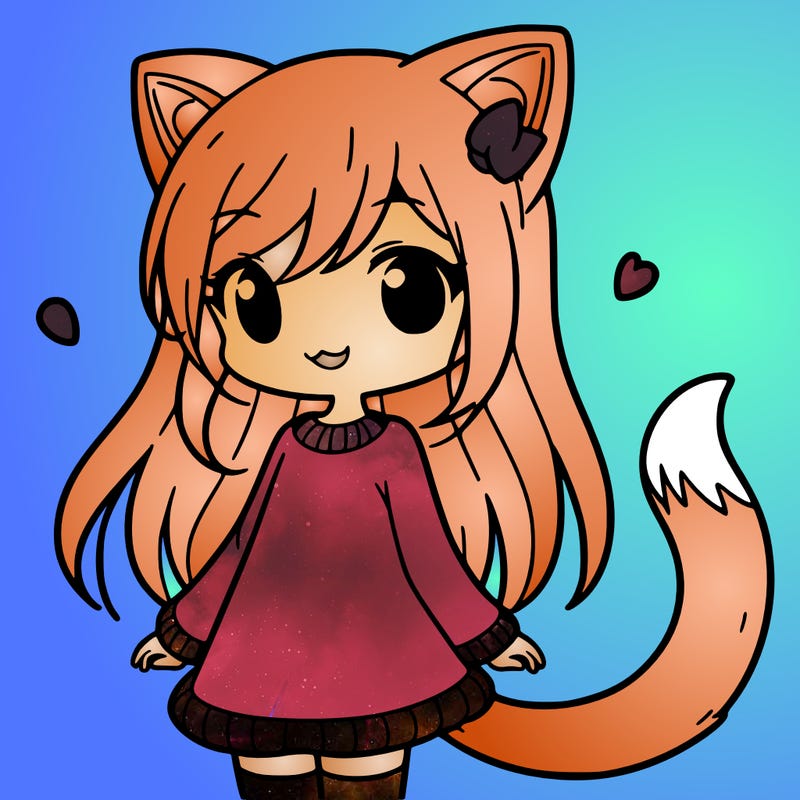 girl with cat ears and tail