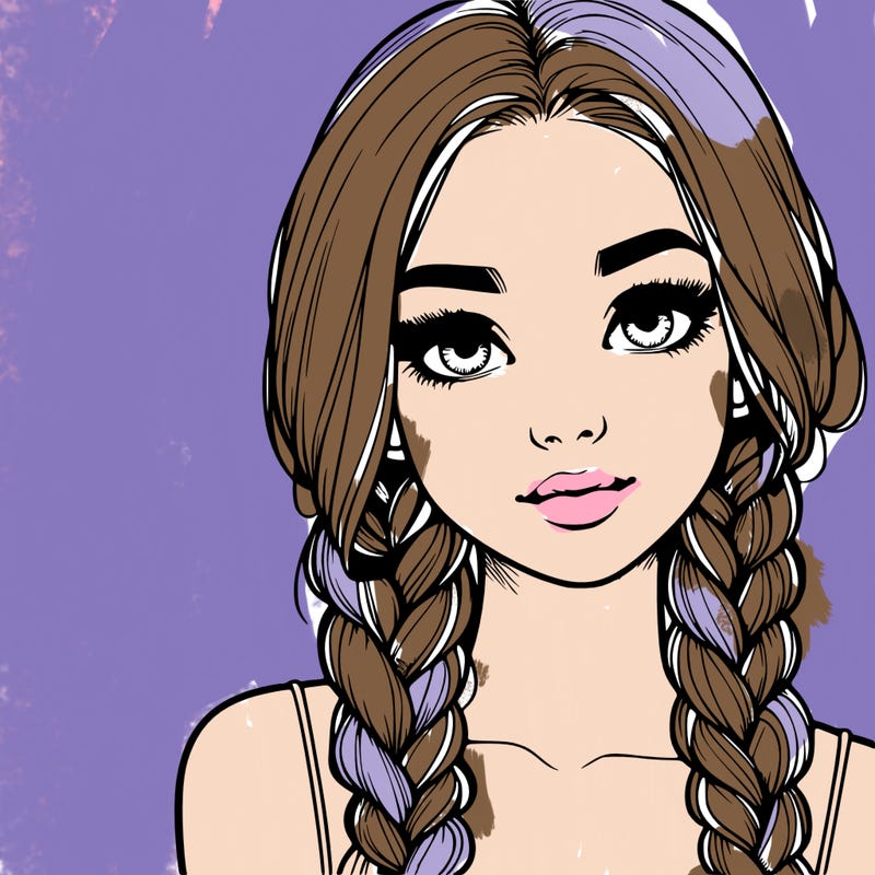 realistic girl with braids