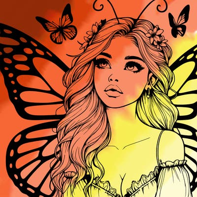 butterfly fairy realistic girl