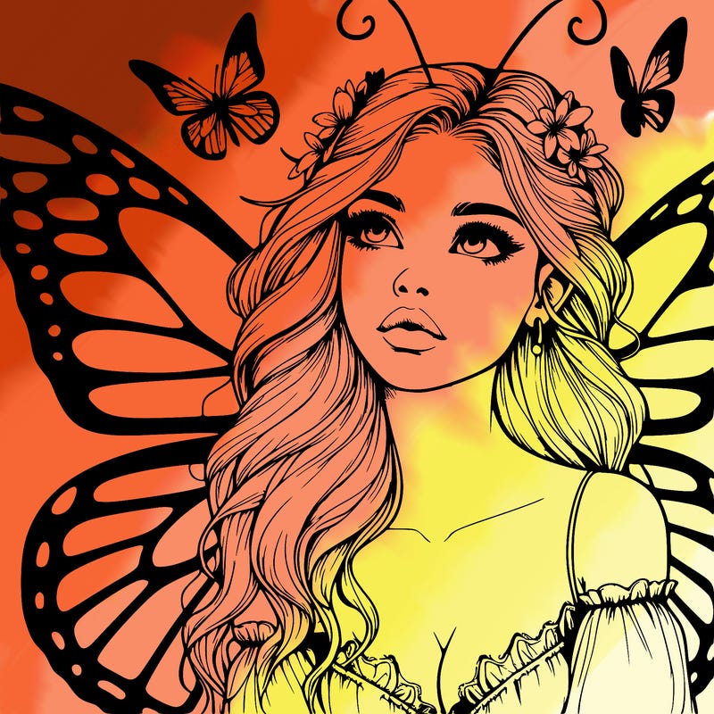 butterfly fairy realistic girl