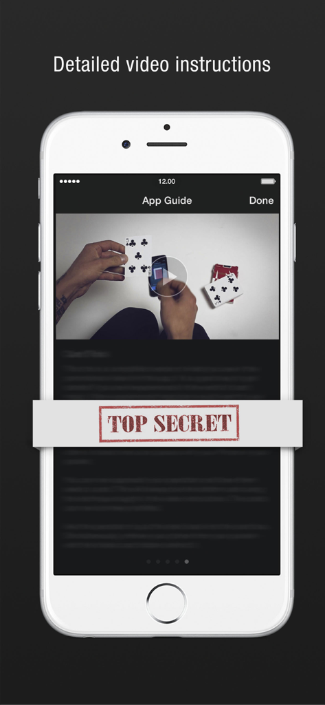Card2Phone - Card2Phone app screen featuring detailed video instructions for learning magic tricks.